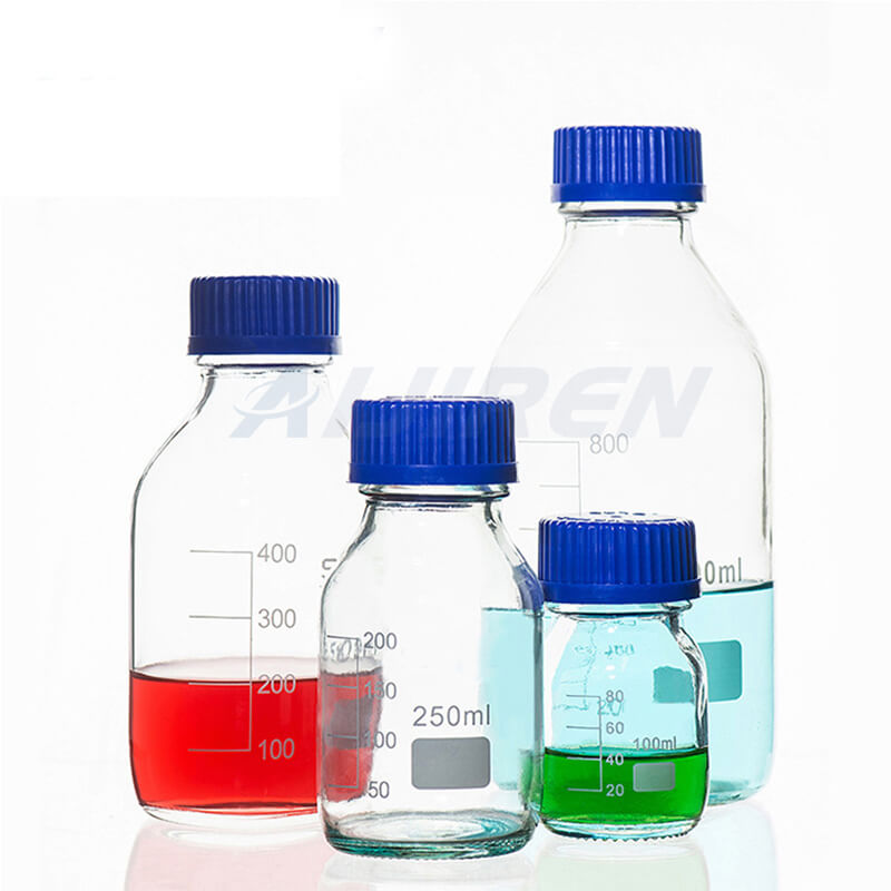 GL45 square bottles low actinic screw cap